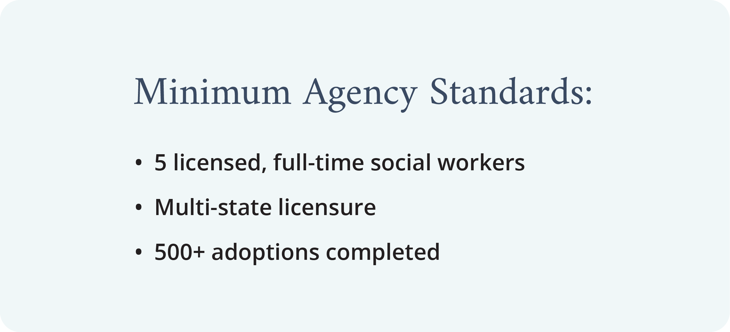 Minimum Agency Standards