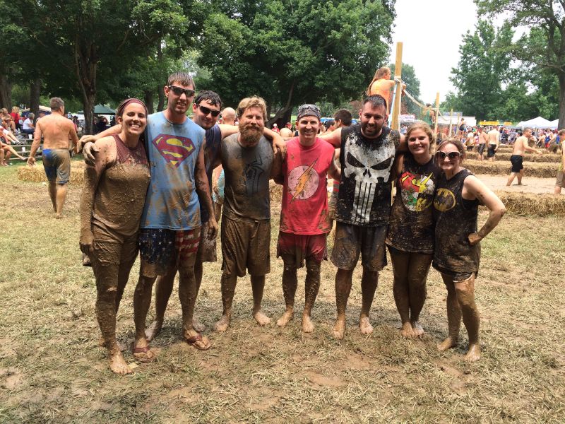 Mud Volleyball With Family