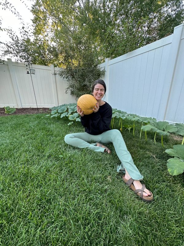 Tending to the Pumpkins in Our Garden